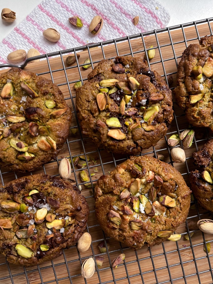 Salted Pistachio Chocolate Chip&nbsp;Cookies
